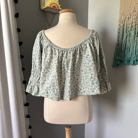 Free People blue floral peasant top NWOT - Picture 3 of 4